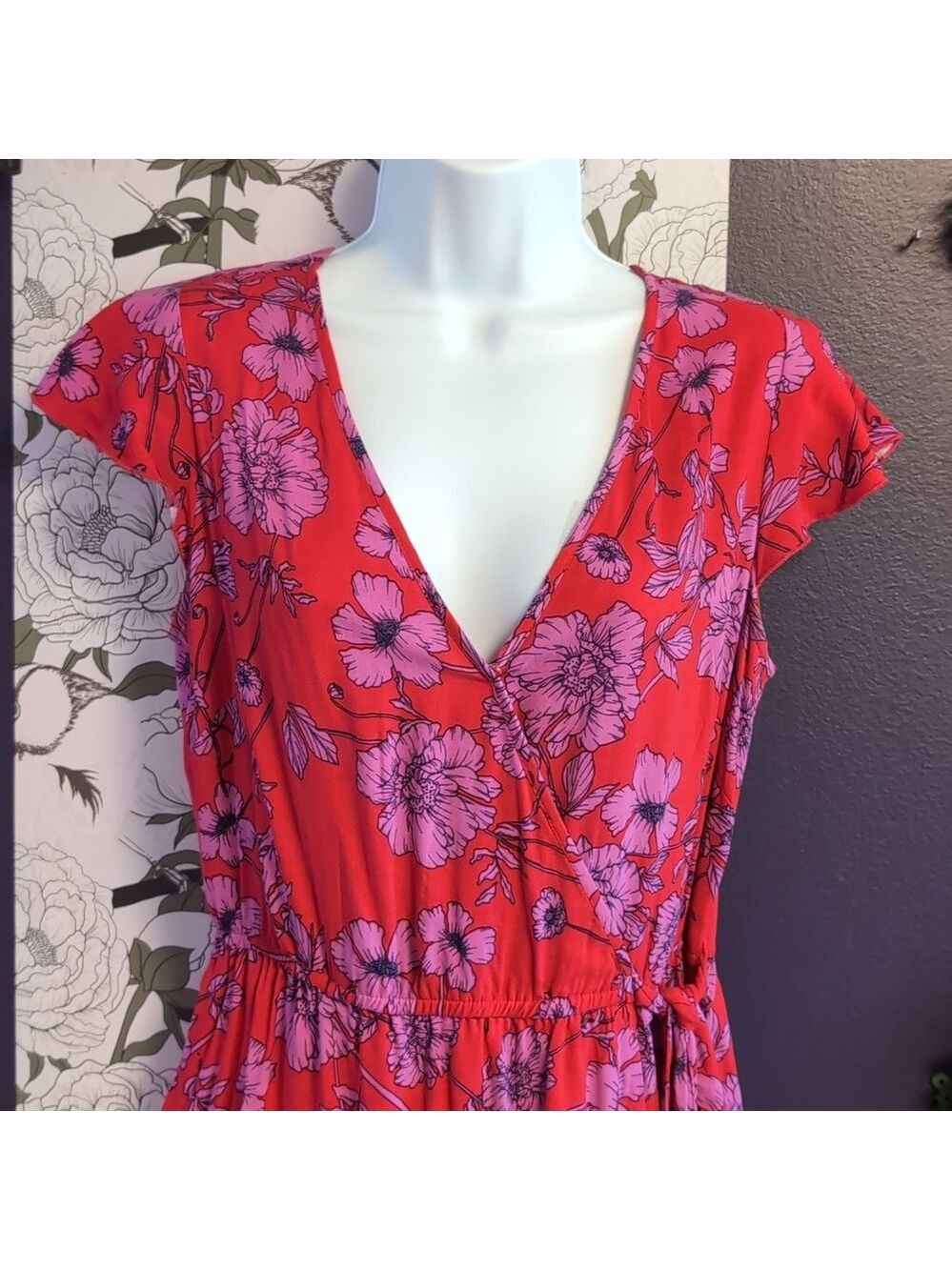 Land Of The Free Floral Wrap Dress - Picture 4 of 5